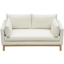  Manufacturer Color_Cream -- Langham 66" Cream Linen Textured Fabric Upholstered Loveseat IMAGE 6