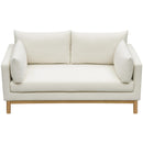 Meridian Langham Cream Linen Textured Fabric Loveseat IMAGE 6
