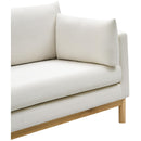  Manufacturer Color_Cream -- Langham 66" Cream Linen Textured Fabric Upholstered Loveseat IMAGE 9