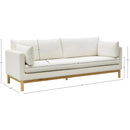 Meridian Langham Cream Linen Textured Fabric Sofa IMAGE 16