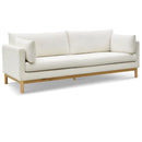  Manufacturer Color_Cream -- Langham 89.5" Cream Linen Textured Fabric Upholstered Sofa IMAGE 1