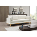  Manufacturer Color_Cream -- Langham 89.5" Cream Linen Textured Fabric Upholstered Sofa IMAGE 2