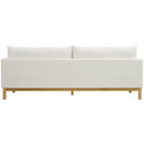 Meridian Langham Cream Linen Textured Fabric Sofa IMAGE 3