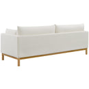  Manufacturer Color_Cream -- Langham 89.5" Cream Linen Textured Fabric Upholstered Sofa IMAGE 4