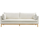  Manufacturer Color_Cream -- Langham 89.5" Cream Linen Textured Fabric Upholstered Sofa IMAGE 5