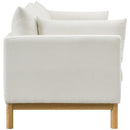 Meridian Langham Cream Linen Textured Fabric Sofa IMAGE 7
