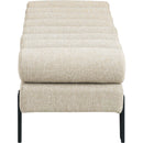  Color_Beige/ Black -- Meridian Akeela Linen Textured Fabric Upholstered Bench IMAGE 4