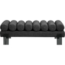  Color_Black -- Akeela Black Linen Textured Fabric Upholstered Bench IMAGE 3