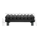  Color_Black -- Akeela Black Linen Textured Fabric Upholstered Bench IMAGE 7
