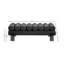  Meridian Akeela Black Linen Textured Fabric Upholstered Bench IMAGE 7