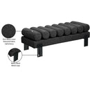  Color_Black -- Akeela Black Linen Textured Fabric Upholstered Bench IMAGE 8