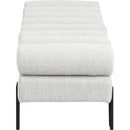  Color_Black/ Cream -- Akeela Cream Linen Textured Fabric Upholstered Bench IMAGE 4