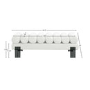  Color_Black/ Cream -- Akeela Cream Linen Textured Fabric Upholstered Bench IMAGE 7