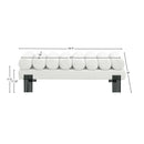  Meridian Akeela Cream Linen Textured Fabric Upholstered Bench IMAGE 7