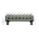  Color_Green/ Matte Black -- Akeela Green Linen Textured Fabric Upholstered Bench IMAGE 7