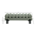  Meridian Akeela Green Linen Textured Fabric Upholstered Bench IMAGE 7