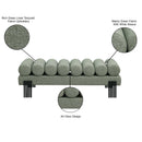  Color_Green/ Matte Black -- Akeela Green Linen Textured Fabric Upholstered Bench IMAGE 8