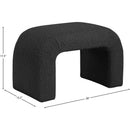 Color_Black -- Meridian Niagara Boucle Fabric Upholstered Bench IMAGE 6