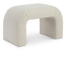 Meridian Niagara Cream Boucle Fabric Bench IMAGE 1