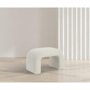 Meridian Niagara Cream Boucle Fabric Bench IMAGE 2