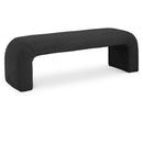  Color_Black -- Meridian Niagara Boucle Fabric Upholstered Bench IMAGE 1