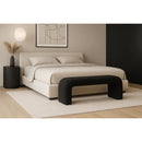  Color_Black -- Meridian Niagara Boucle Fabric Upholstered Bench IMAGE 2