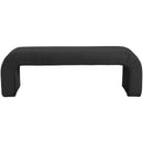  Color_Black -- Meridian Niagara Boucle Fabric Upholstered Bench IMAGE 3