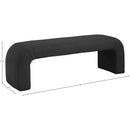  Color_Black -- Meridian Niagara Boucle Fabric Upholstered Bench IMAGE 7