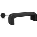  Color_Black -- Meridian Niagara Boucle Fabric Upholstered Bench IMAGE 8