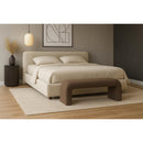  Color_Brown -- Niagara Brown Boucle Fabric Upholstered Bench IMAGE 2
