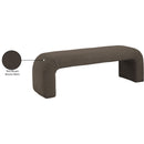  Color_Brown -- Niagara Brown Boucle Fabric Upholstered Bench IMAGE 8