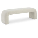 Meridian Niagara Cream Boucle Fabric Bench IMAGE 1