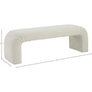  Color_Cream -- Niagara Cream Boucle Fabric Upholstered Bench IMAGE 7