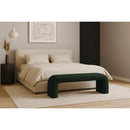  Color_Green -- Niagara Green Boucle Fabric Upholstered Bench IMAGE 2
