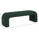  Color_Green -- Niagara Green Boucle Fabric Upholstered Bench IMAGE 7