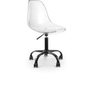  Meridian Clarion Black Lucite Seat And Metal Base Office Chair IMAGE 1