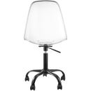  Meridian Clarion Black Lucite Seat And Metal Base Office Chair IMAGE 3