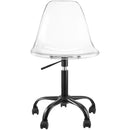  Meridian Clarion Black Lucite Seat And Metal Base Office Chair IMAGE 4