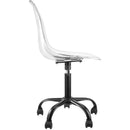  Meridian Clarion Black Lucite Seat And Metal Base Office Chair IMAGE 5