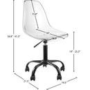  Meridian Clarion Black Lucite Seat And Metal Base Office Chair IMAGE 7