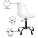  Meridian Clarion Black Lucite Seat And Metal Base Office Chair IMAGE 8