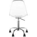  Meridian Clarion Chrome Lucite Seat And Metal Base Office Chair IMAGE 3