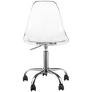  Meridian Clarion Chrome Lucite Seat And Metal Base Office Chair IMAGE 4