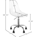  Meridian Clarion Chrome Lucite Seat And Metal Base Office Chair IMAGE 7