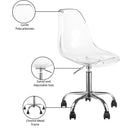  Meridian Clarion Chrome Lucite Seat And Metal Base Office Chair IMAGE 8