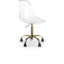  Meridian Clarion Gold Lucite Seat And Metal Base Office Chair IMAGE 1