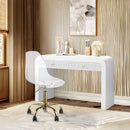  Meridian Clarion Gold Lucite Seat And Metal Base Office Chair IMAGE 2