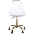 Meridian Clarion Gold Lucite Seat And Metal Base Office Chair IMAGE 4