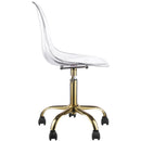  Meridian Clarion Gold Lucite Seat And Metal Base Office Chair IMAGE 5