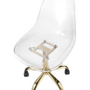  Meridian Clarion Gold Lucite Seat And Metal Base Office Chair IMAGE 6